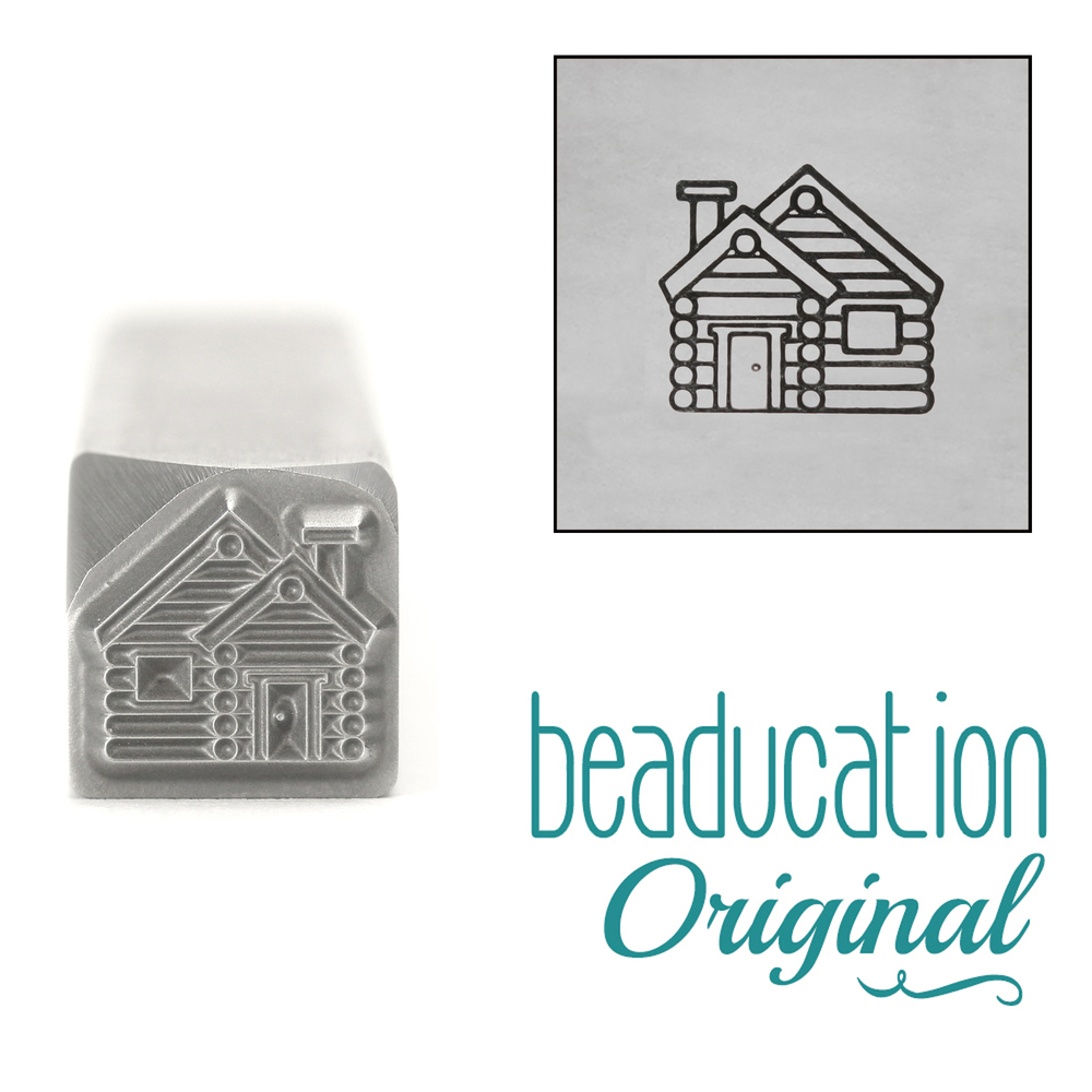 Metal Stamping Tools Log Cabin, Metal Design Stamp, 8mm - Beaducation Original